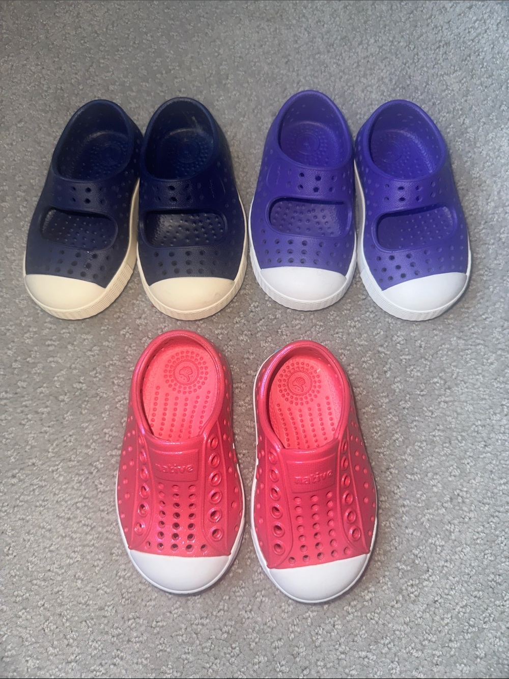 EUC! (3) Native Water Shoes Toddler Girl